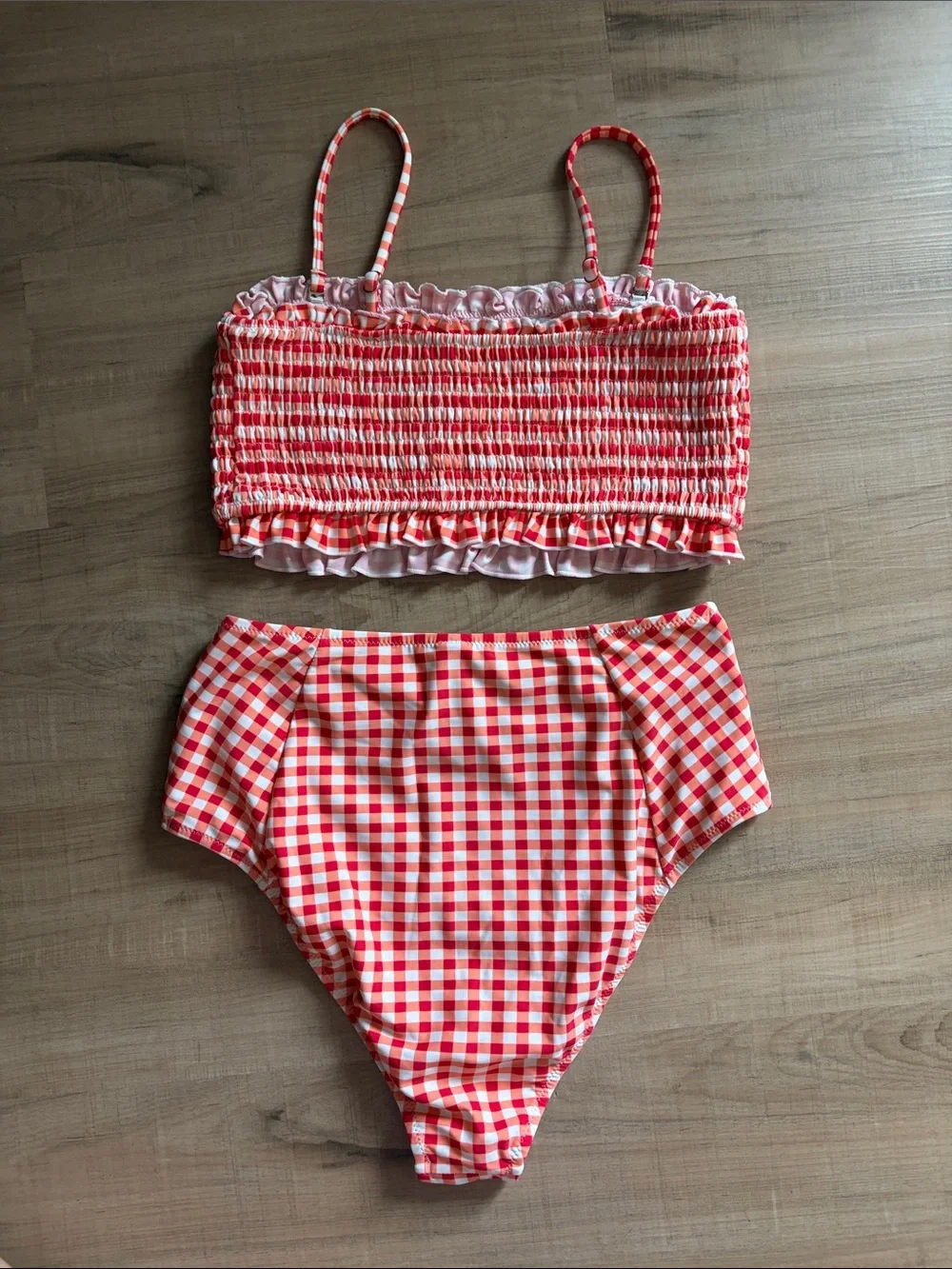 Cupshe Gingham Ruched Swimsuit